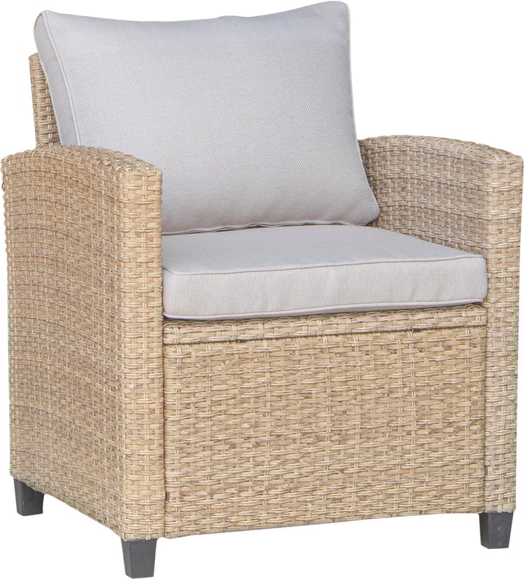 Savona nojatuoli, harmaa/beige polyrottinki