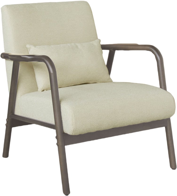 Dove nojatuoli, pähkinä kumipuu runko / beige kangas