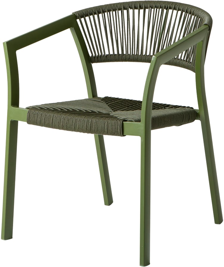 Elegance ruokapöydän tuoli vihreä alumiini (pinottava)