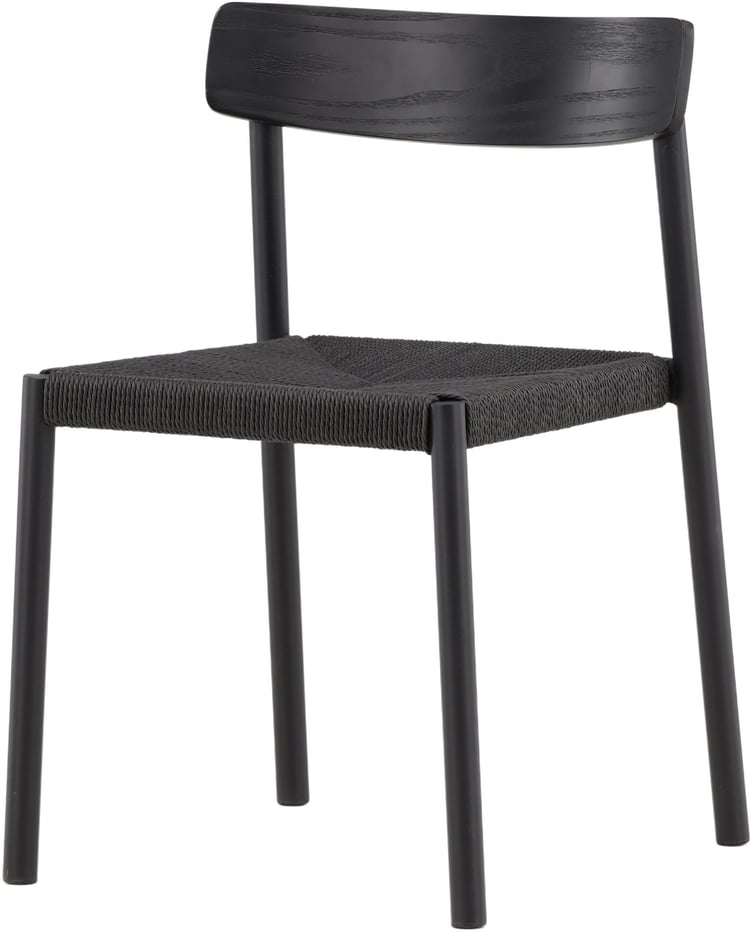 Malmön ruokapöydän tuoli musta runko / musta nyöri
