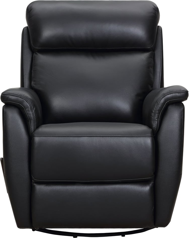 Loungea Colorado recliner-tuoli keinuva/pyörivä, musta nahka/keinonahka