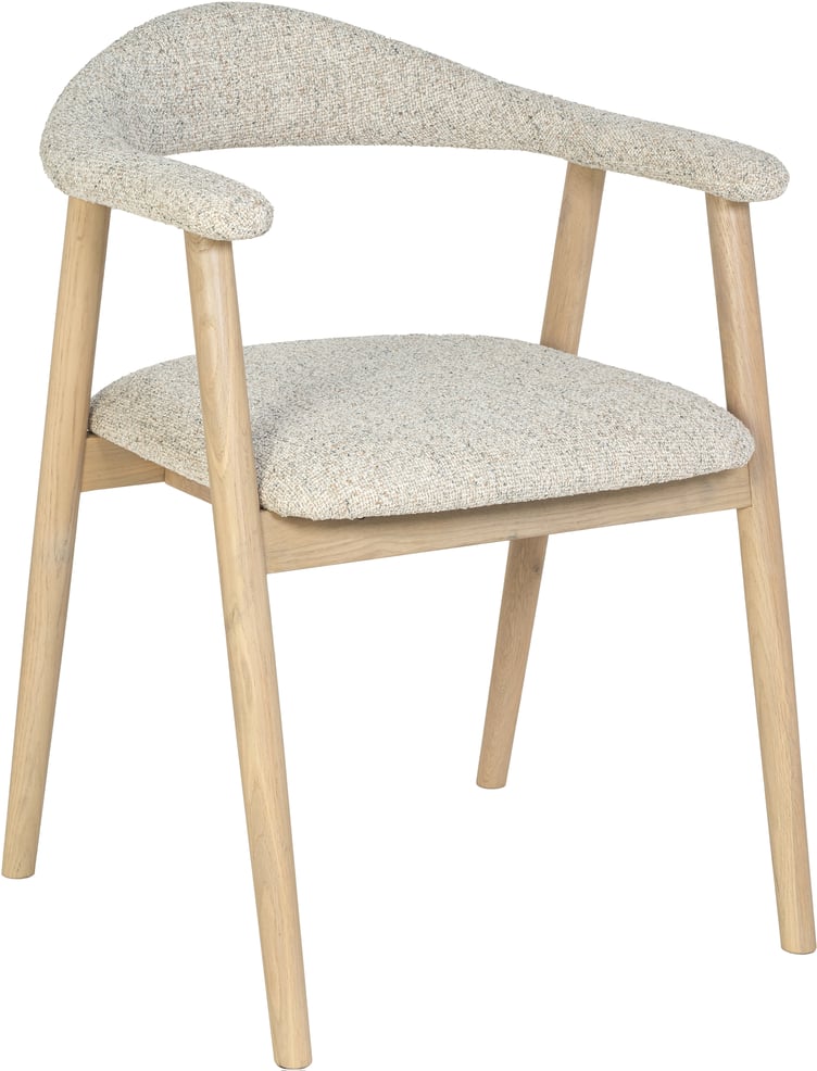 Nicola ruokatuoli, valkolakattu tammi / beige kangas