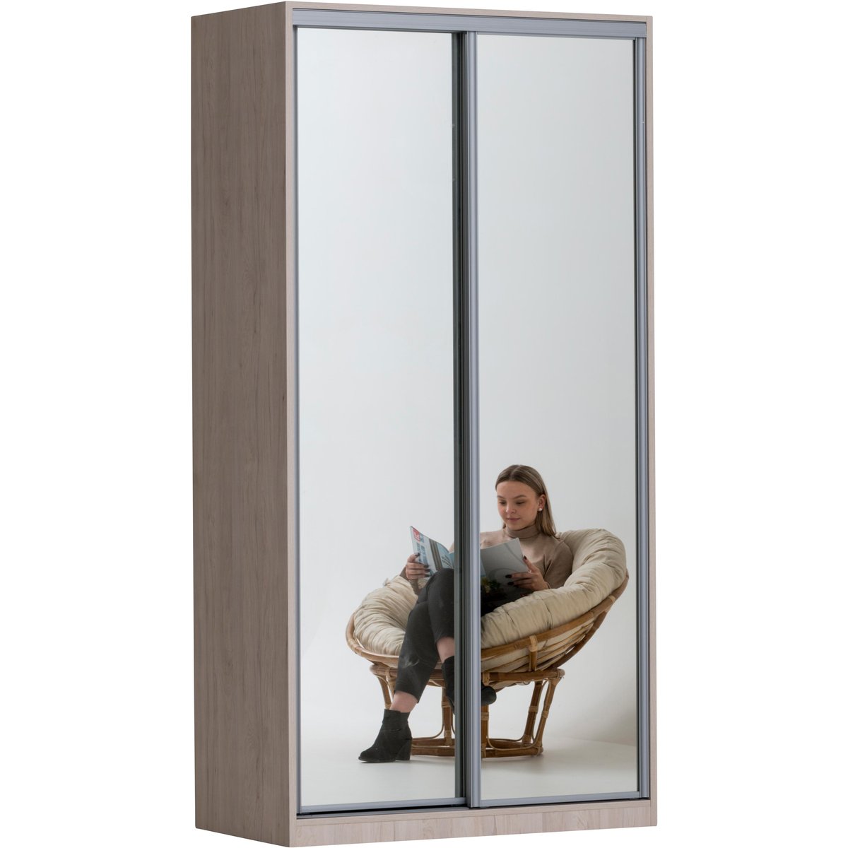 Doorit liukuovikomero 2 x 60 cm levyovi 236x120x62, tammi
