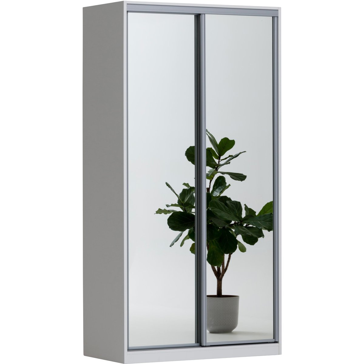 Doorit liukuovikomero 2 x 60 cm levyovi 236x120x62, valkoinen