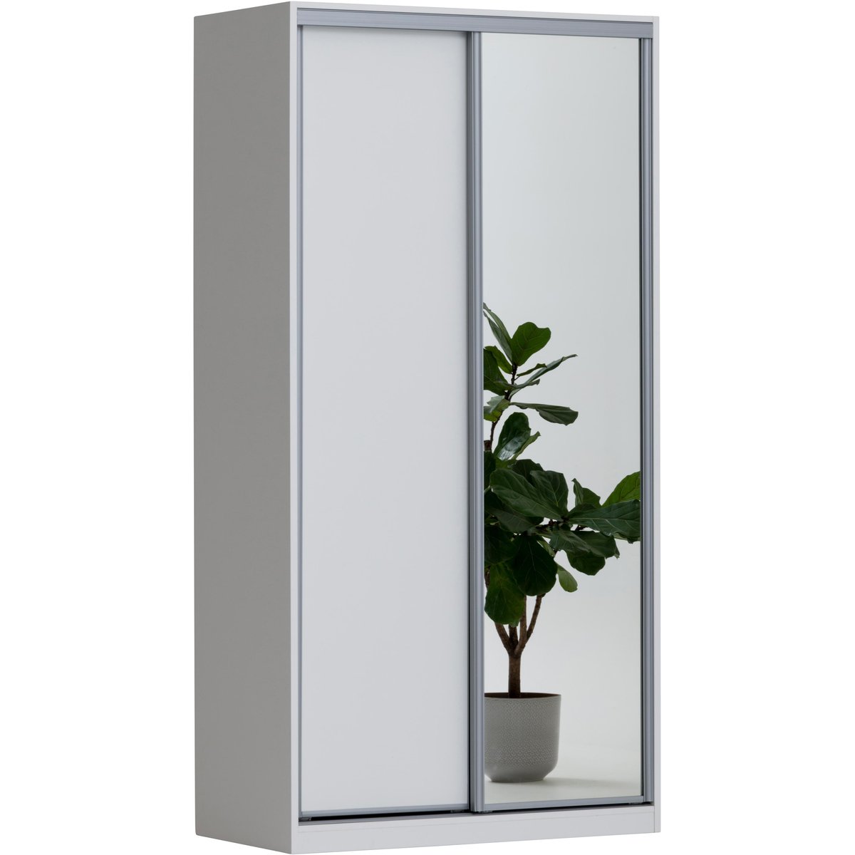 Doorit liukuovikomero + 1 x 60 cm levyovi 1 x 60 cm peiliovi 236x120x45, valkoinen