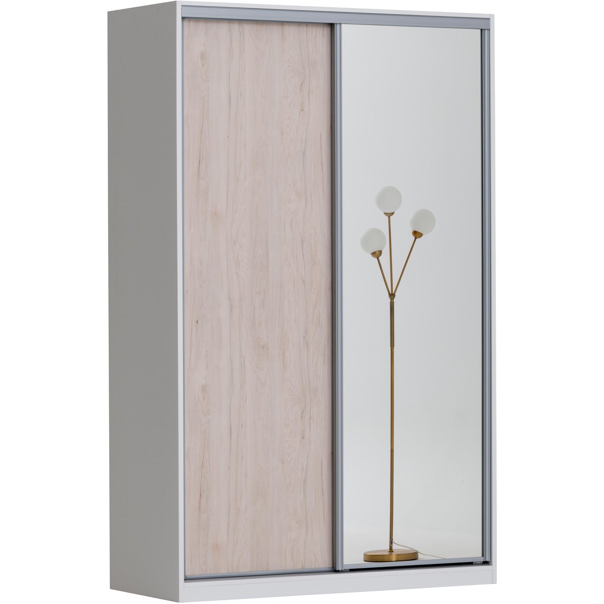 Doorit liukuovikomero + 1 x 74 cm levyovi 1 x 74 cm peiliovi 236x150x45, valkoinen
