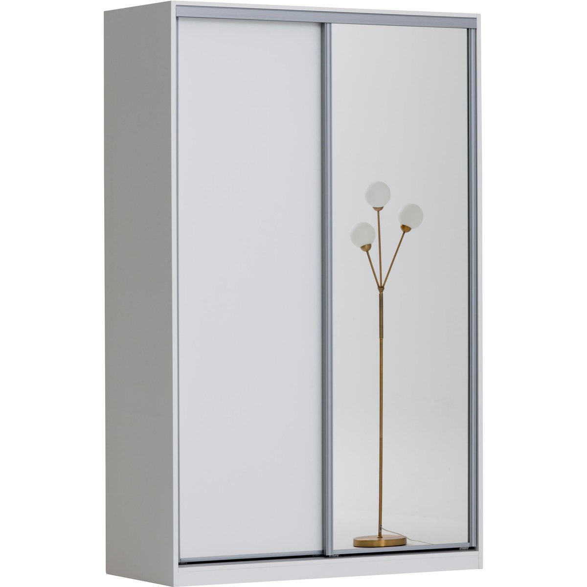Doorit liukuovikomero + 1 x 74 cm levyovi 1 x 74 cm peiliovi 236x150x45, valkoinen