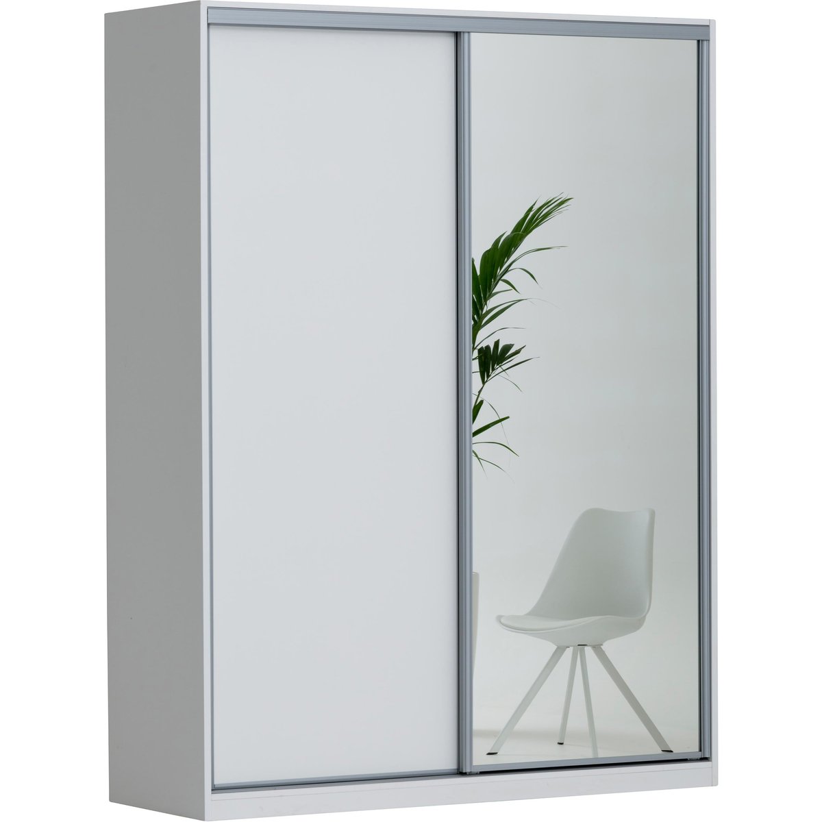 Doorit liukuovikomero + 1 x 88 cm levyovi 1 x 88 cm peiliovi 236x180x62, valkoinen