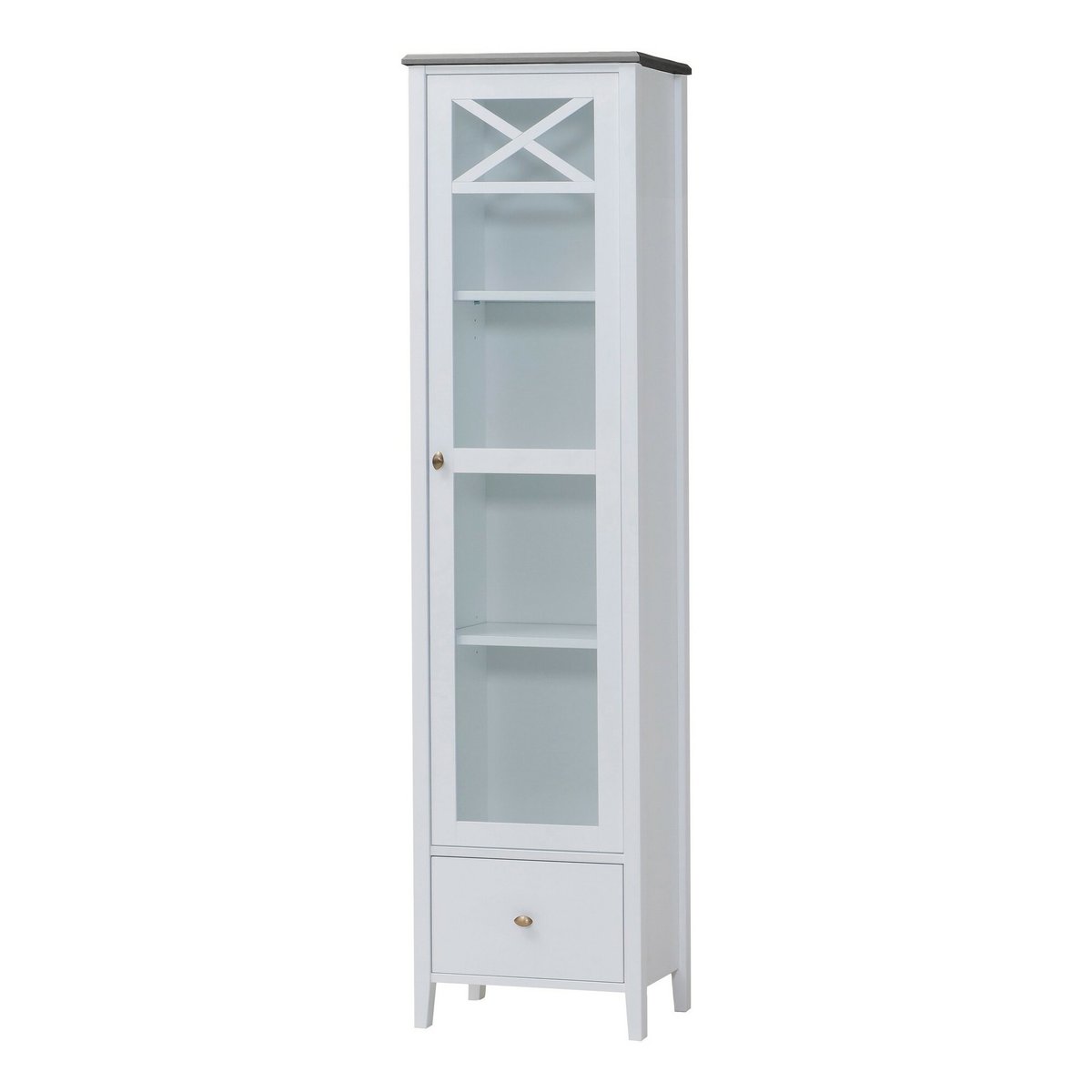 Hovi vitriini 172x42, valkoinen/harmaa