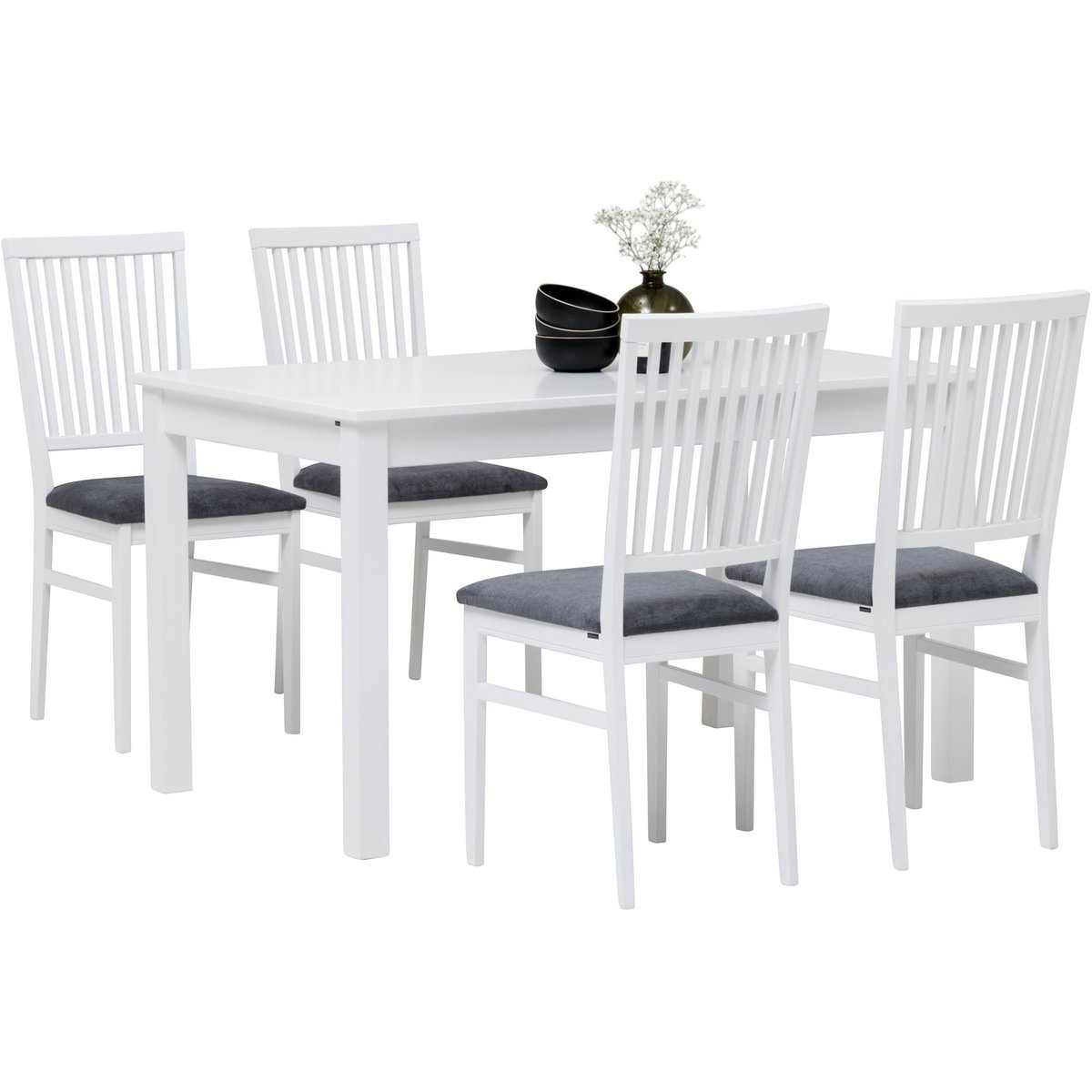 Elise & Kartano ruokailuryhmä 80x130 neljälle valkoinen