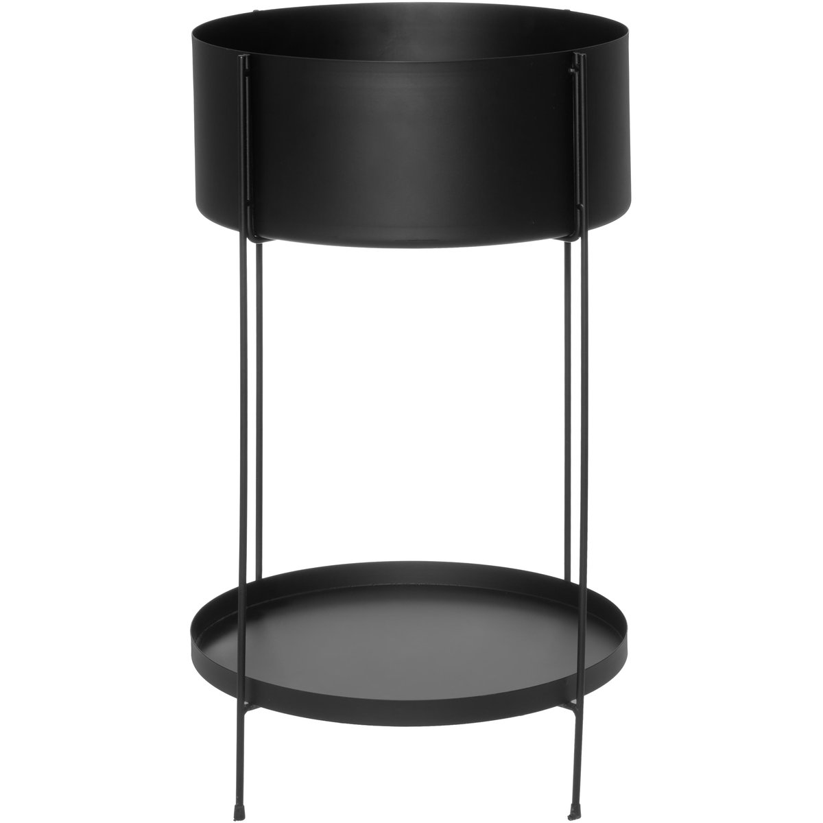 Round kukkalaatikko 37x37 musta