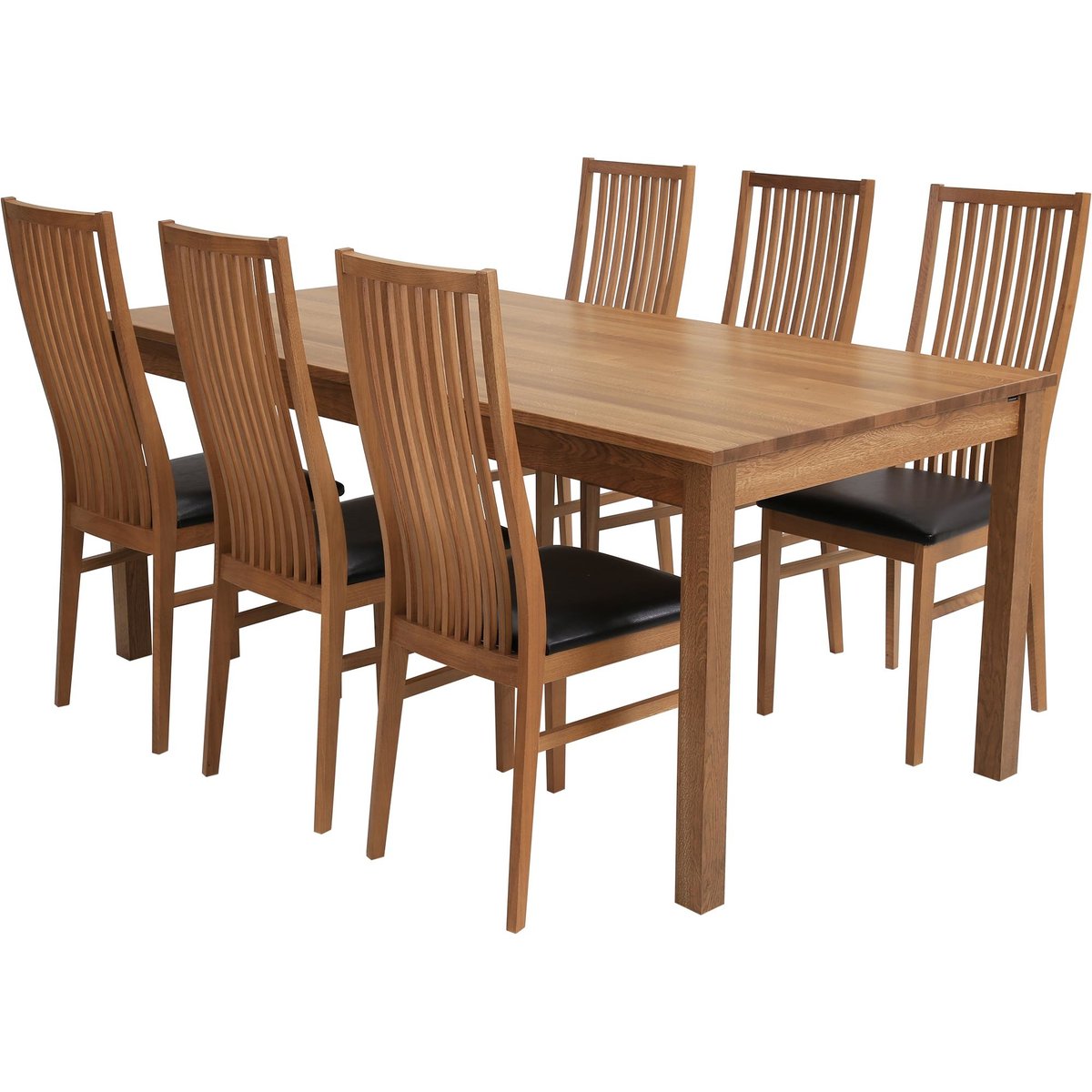 Elise ruokailuryhmä 90x175 kuudelle teak tammi
