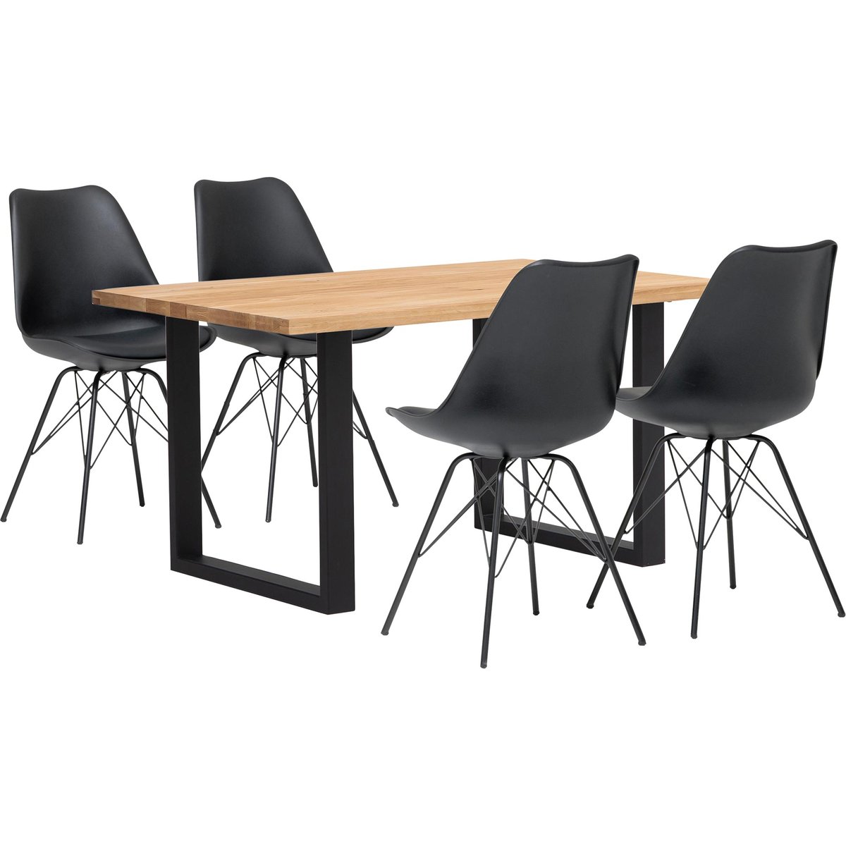 Isla & Concept Black ruokailuryhmä 95x140 neljälle öljytty tammi