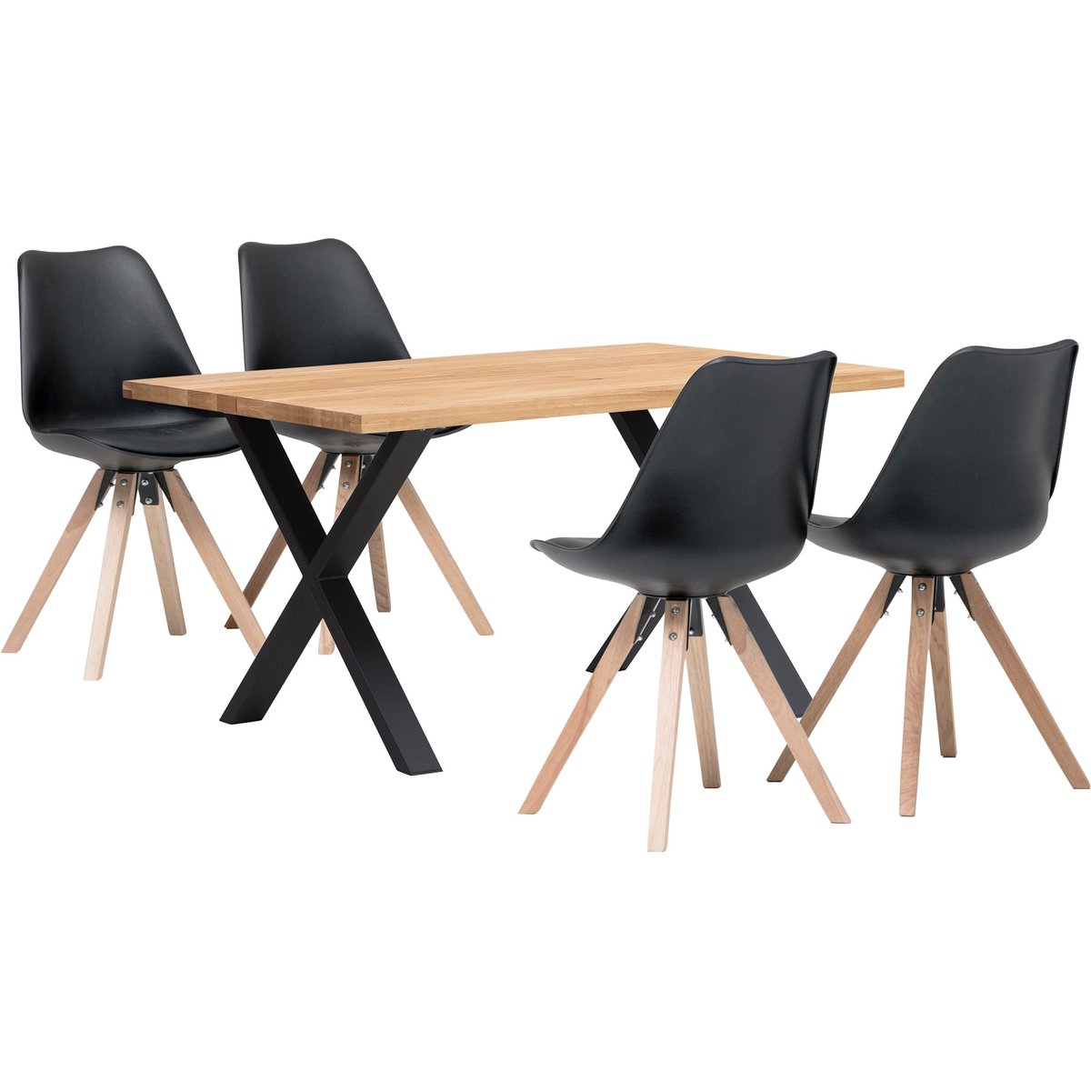 Isla & Concept Oak ruokailuryhmä 95x140 neljälle öljytty tammi