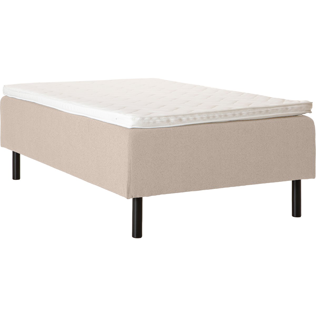 Unelle 500 Viscolux runkopatja 5-vyöh. 120x200cm hard, Fano 03 luonnonvalkoinen, mustat puujalat (sis. Memory-petauspatja soft)