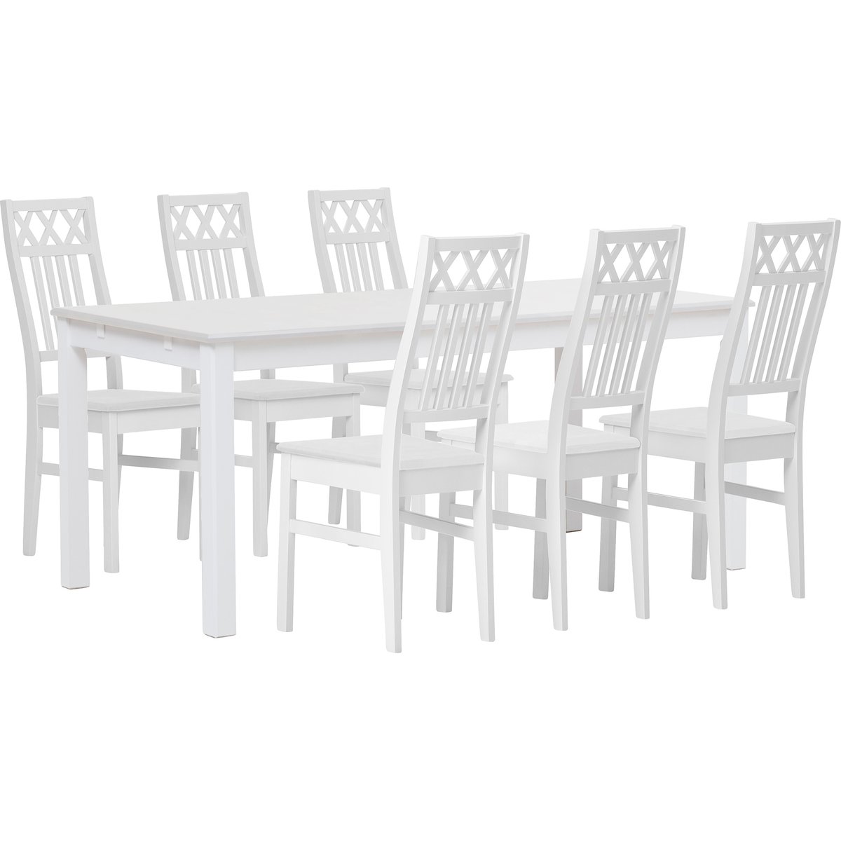 Hovi ruokailuryhmä 170x85 kuudelle, valkoinen