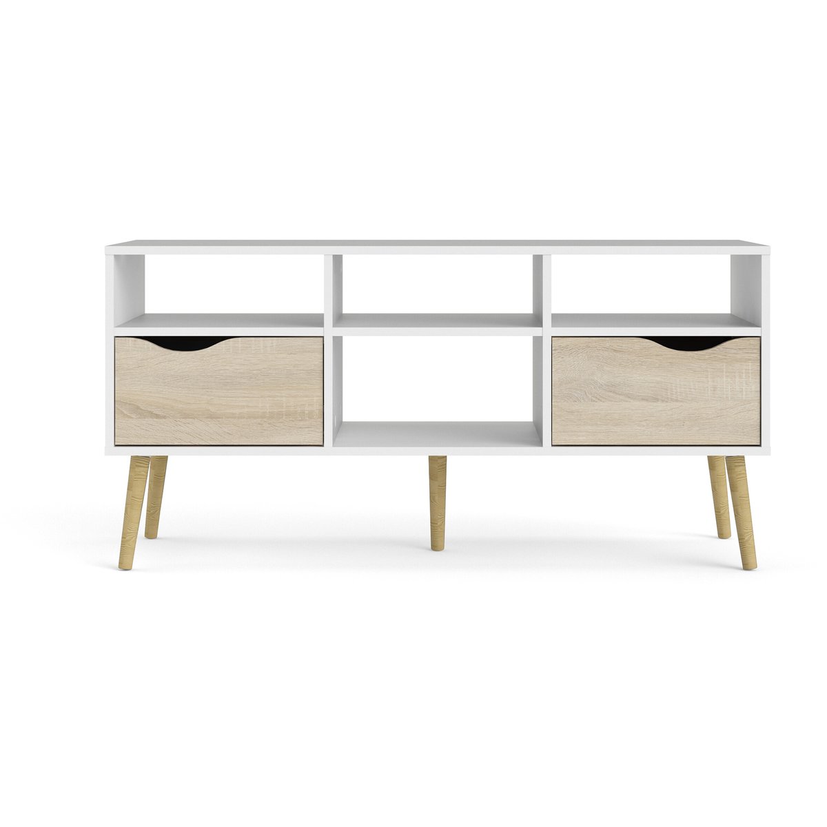 Oslo tv-taso 117cm valkoinen/tammi