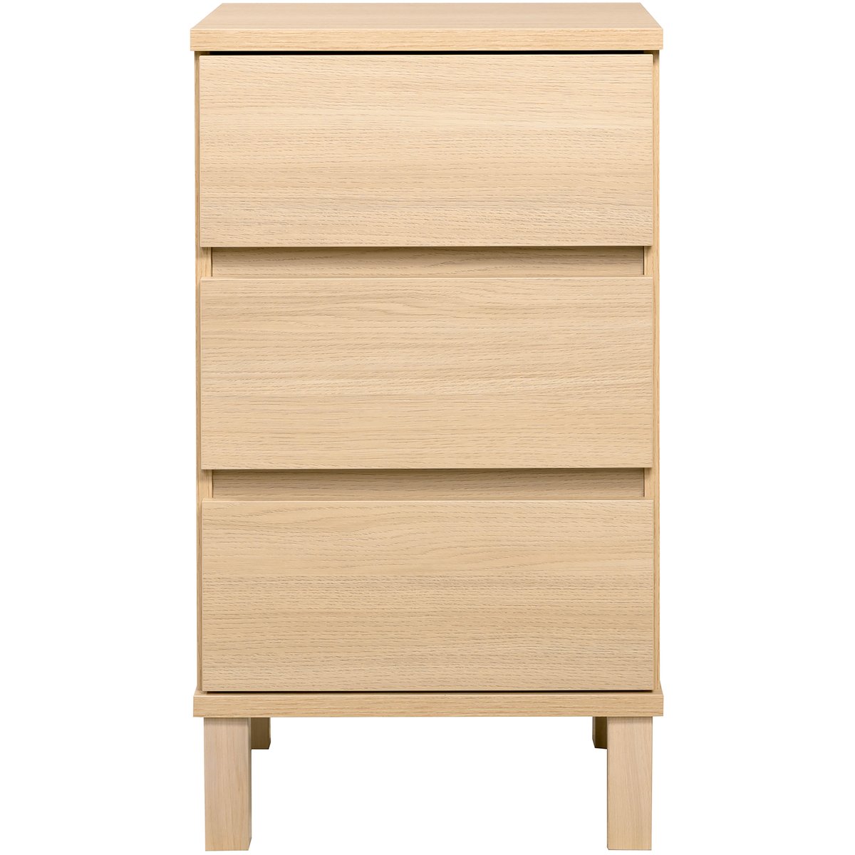 Sata-sarja lipasto nro 3. 47cm/3-ltk vaalea tammi, kantikas jalka