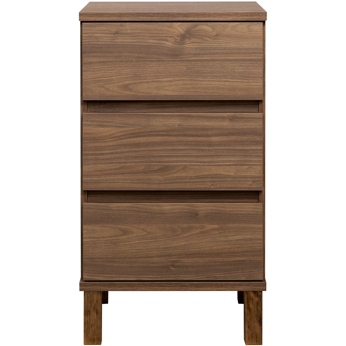 Sata-sarja lipasto nro 3. 47cm/3-ltk ruskea, kantikas jalka