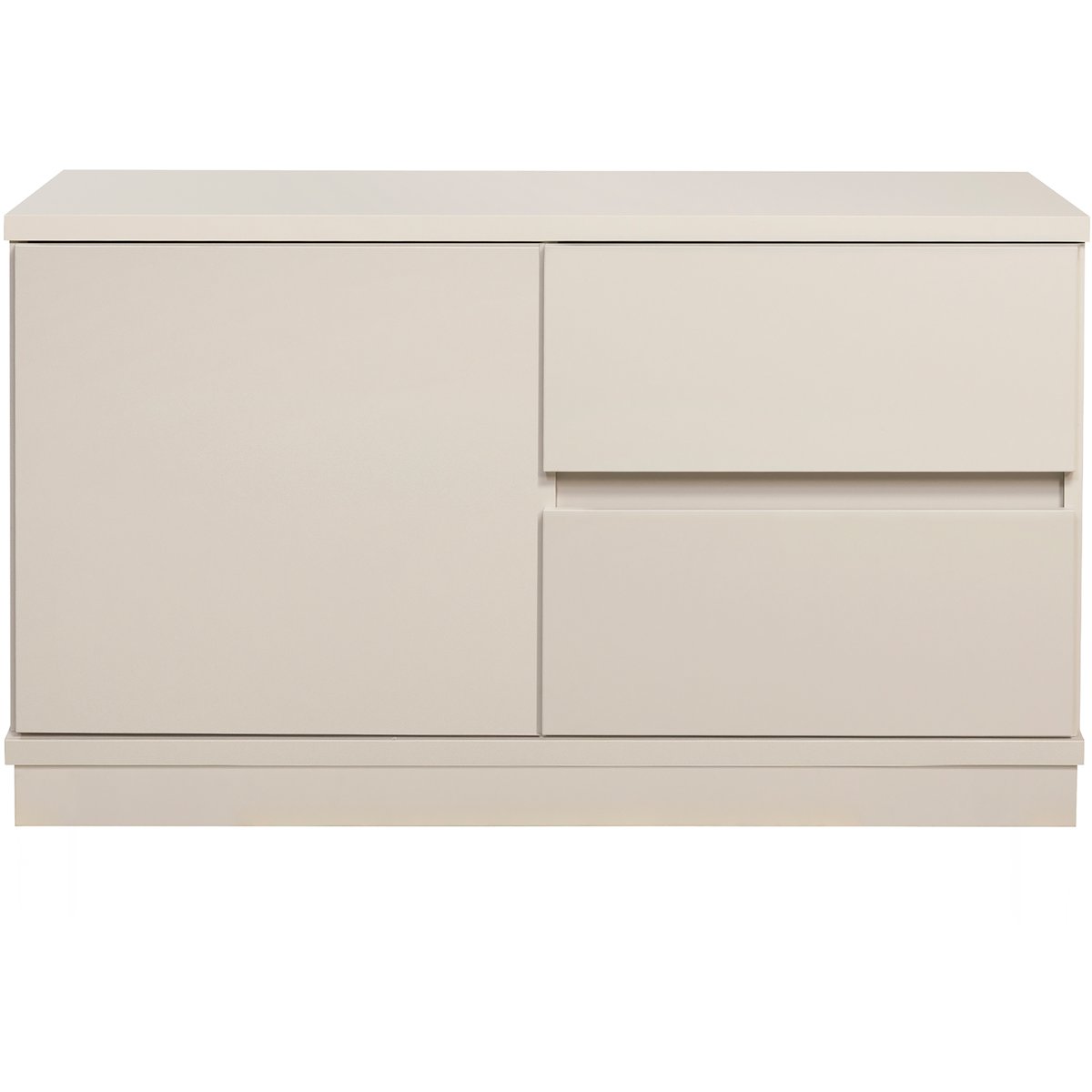 Sata-sarja lipastokaappi nro 9. 92cm ovi vasen + 2ltk greige, sokkeli