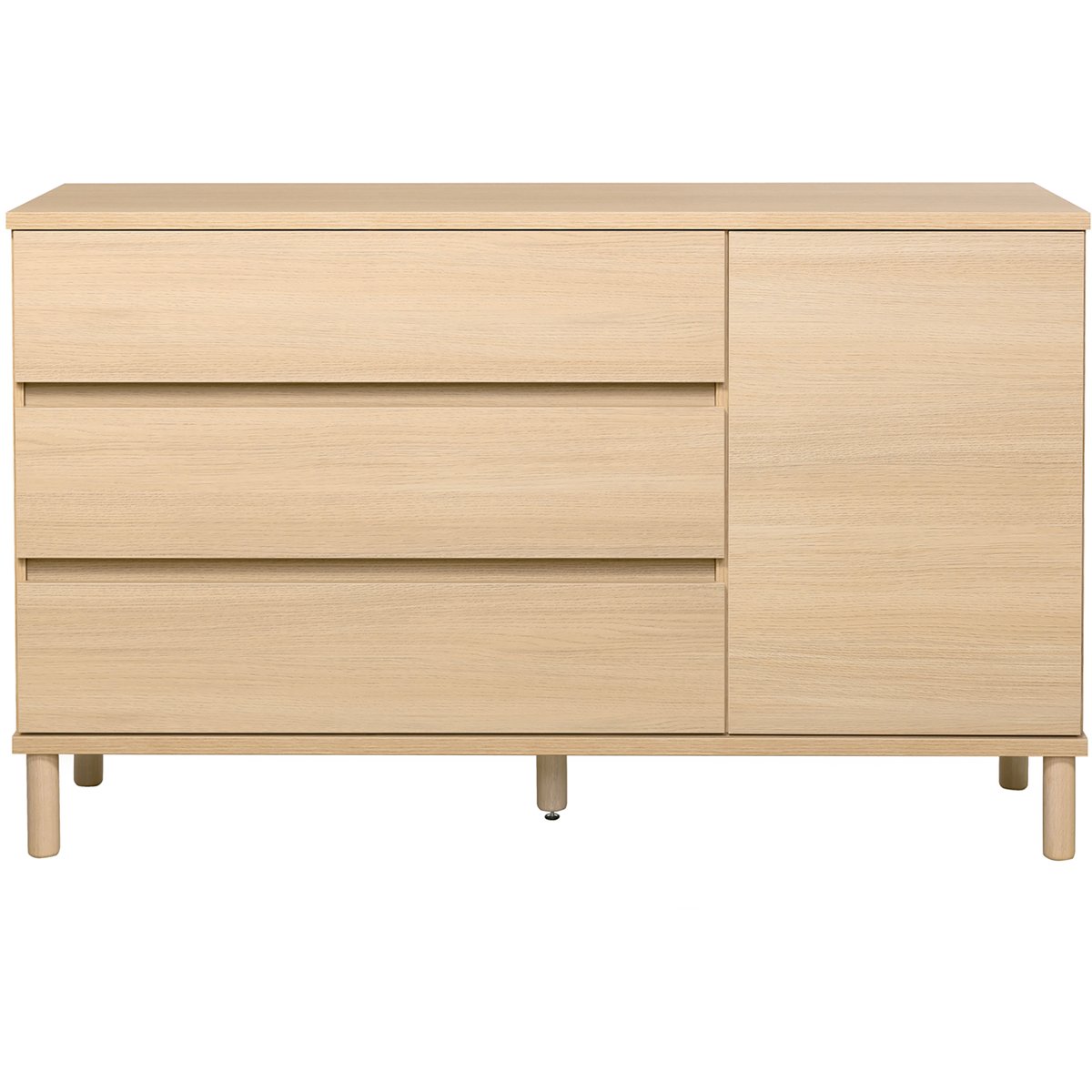 Sata senkki nro 55. 138cm ovi oikea + 3ltk vaalea tammi, pyöreä jalka