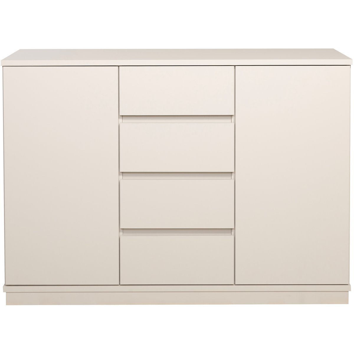 Sata-sarja korkea senkki nro 64. 138cm 2 ovea + 4ltk greige, sokkeli