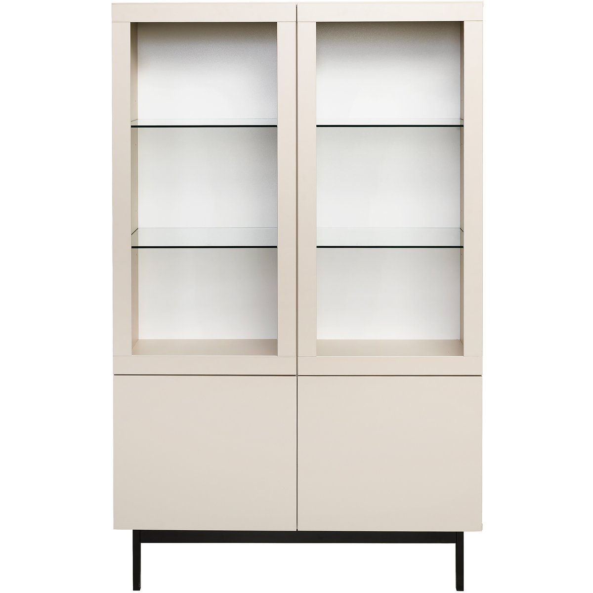 Lakeus vitriini nro 7. 99 cm greige, metallinen jalkasokkeli