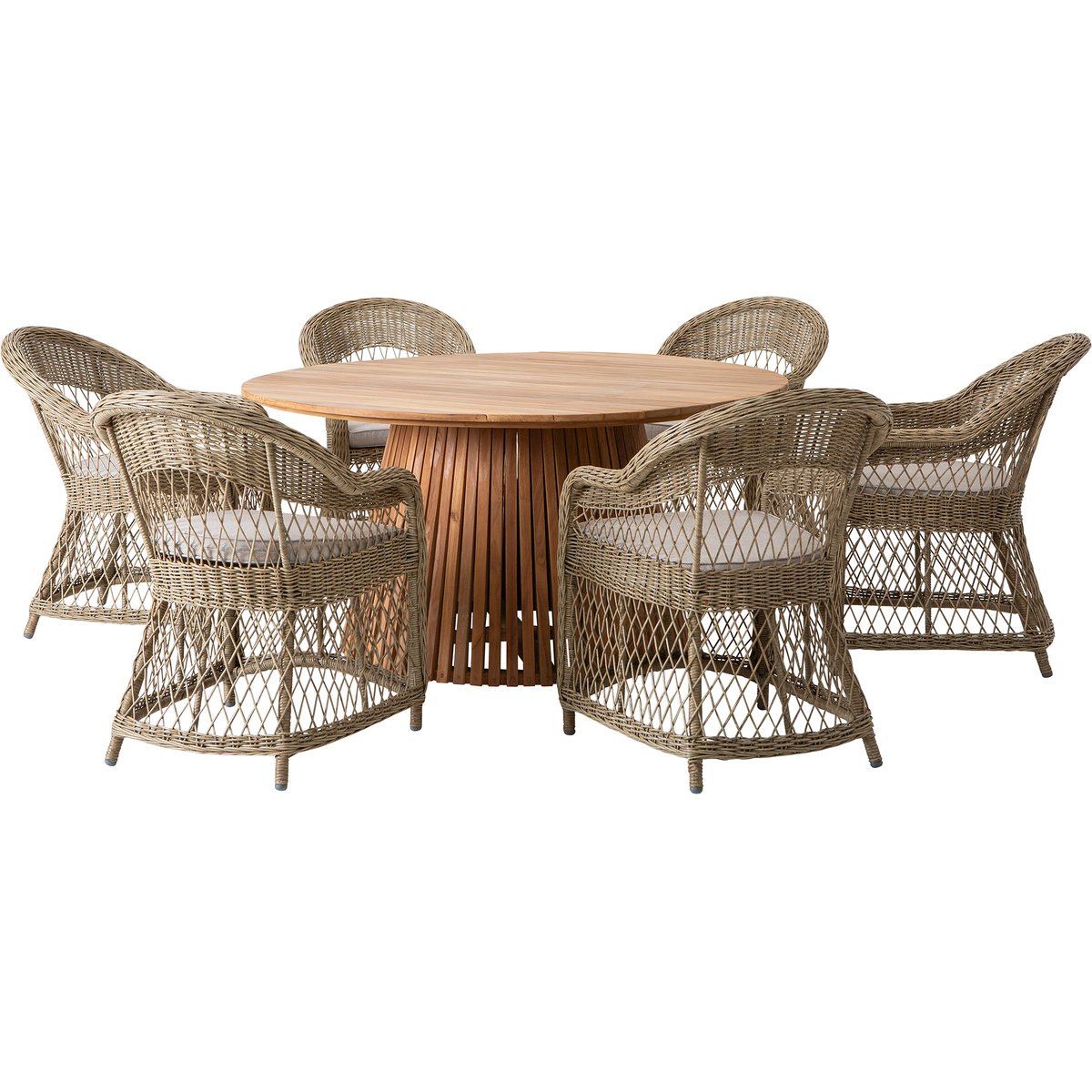 Deco & Leona ruokailuryhmä pyöreä 150cm kuudelle