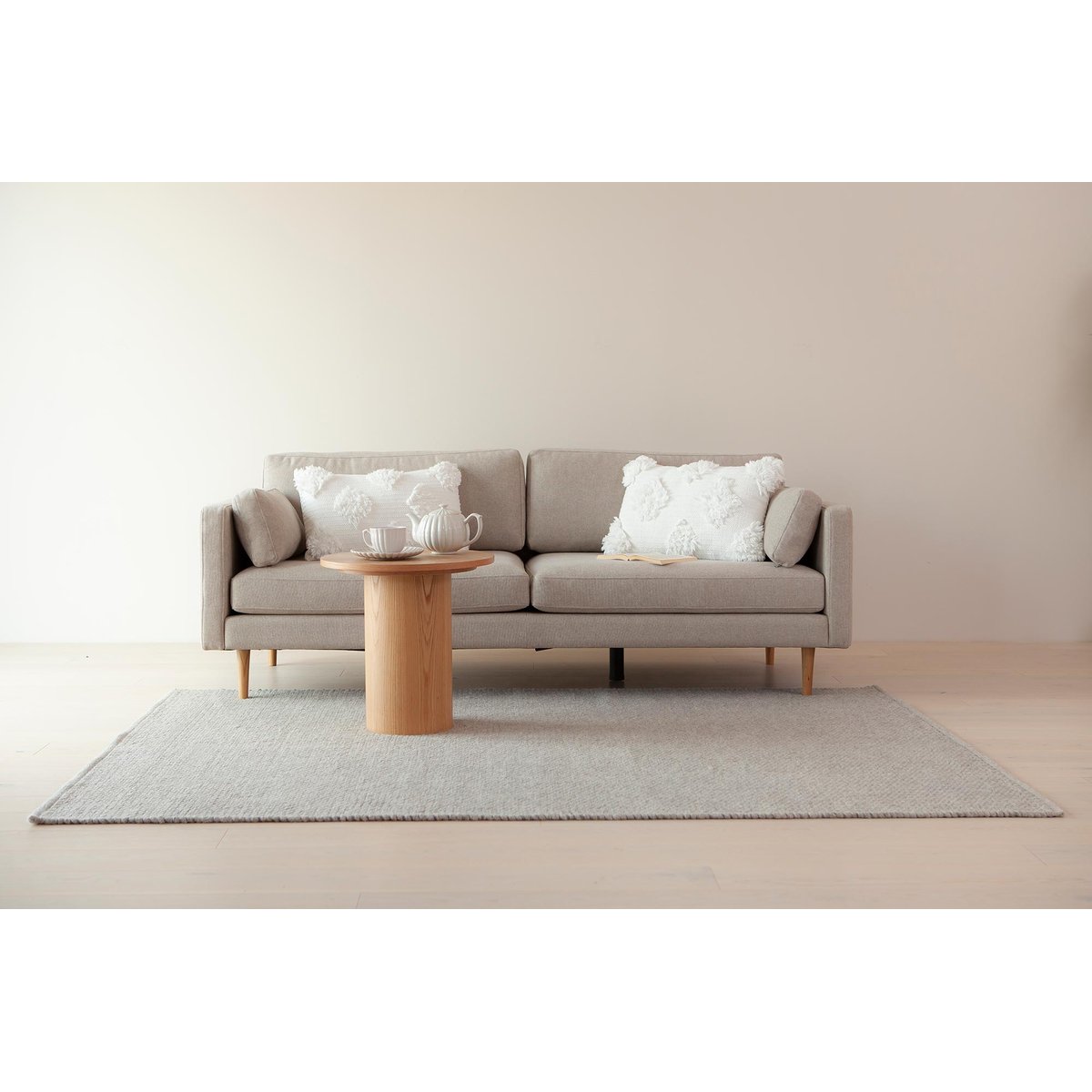 Copenhagen Nordic 3-istuttava sohva, beige / tammijalat
