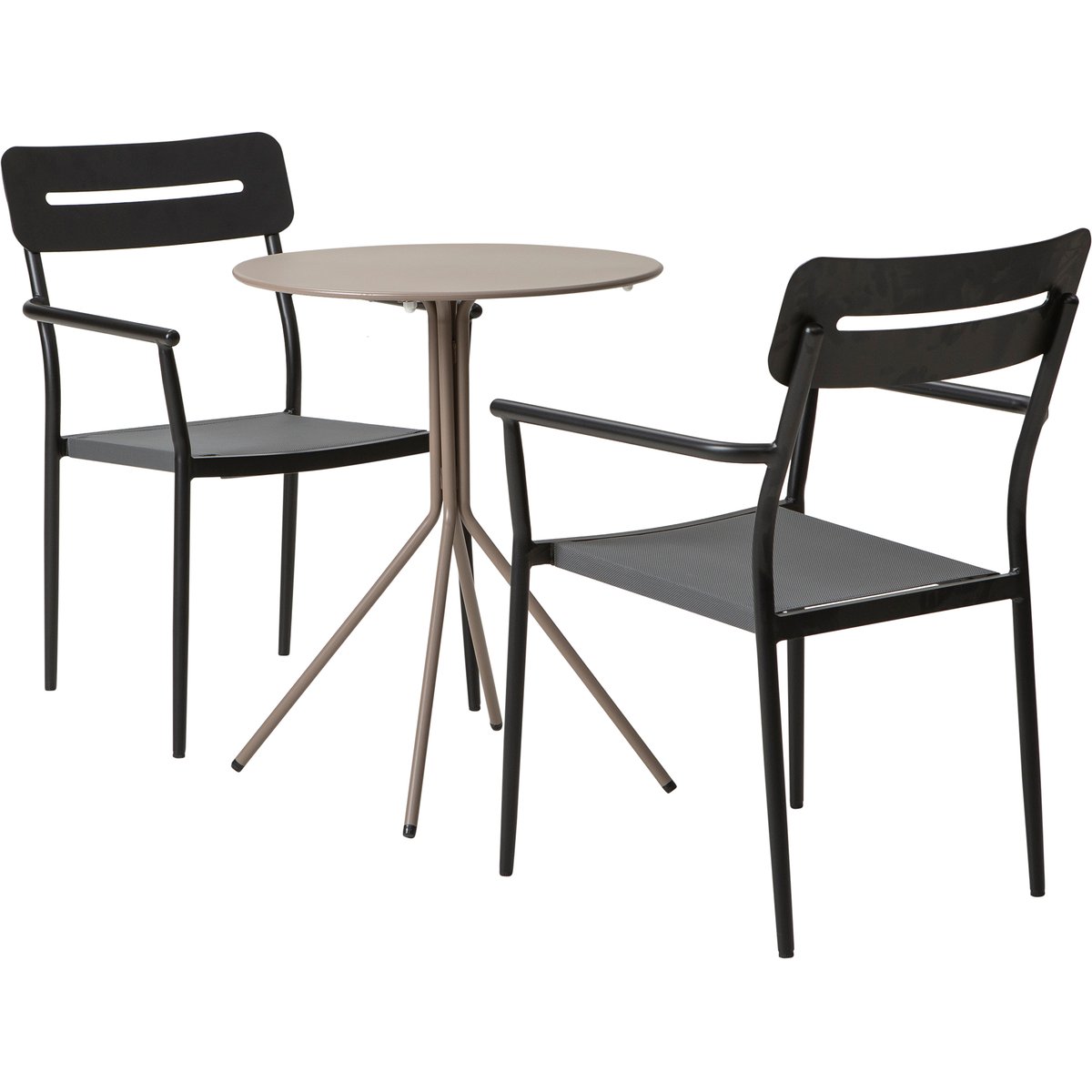 Trento & Isabella ruokailuryhmä pyöreä 60cm kahdelle khaki/musta