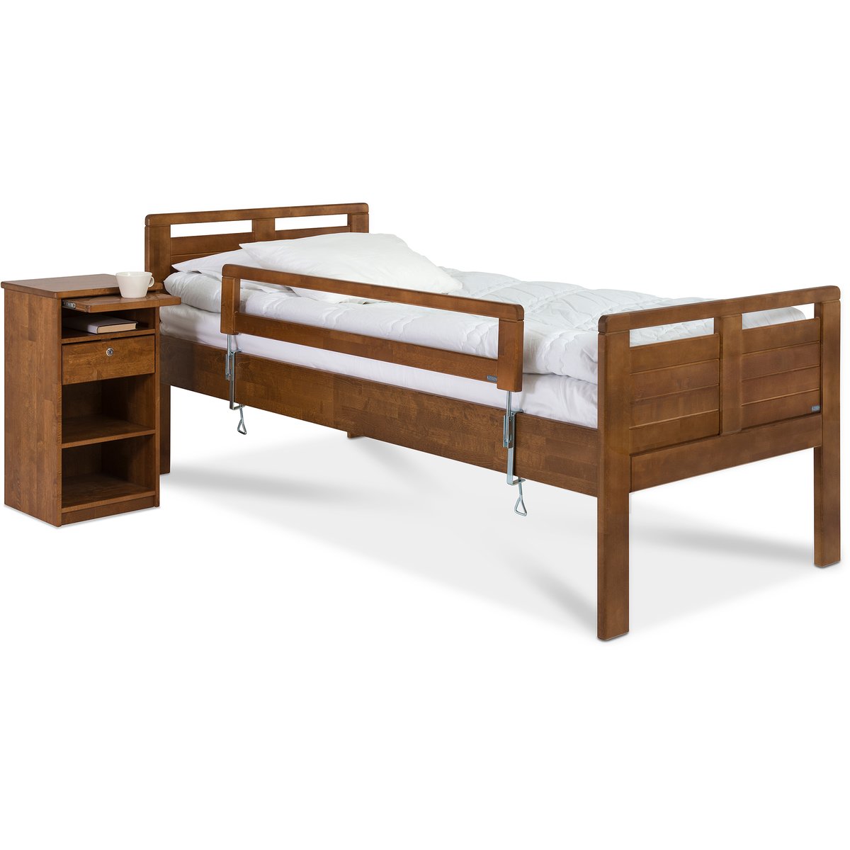Seniori sänky 80x200 turvalaidalla, pähkinä (reunan korkeus 37cm)