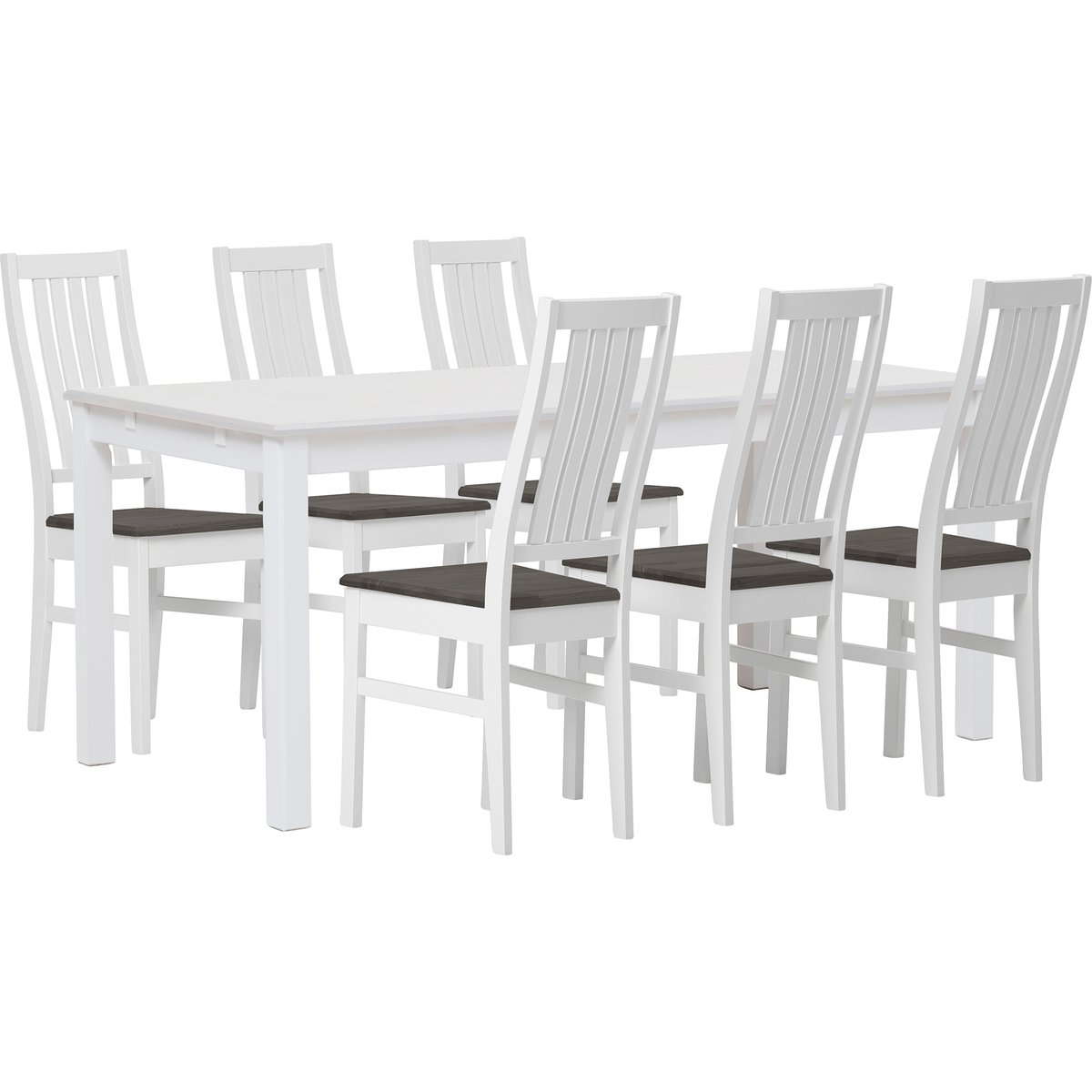 Hovi ruokailuryhmä 170x85 kuudelle, valkoinen/harmaa