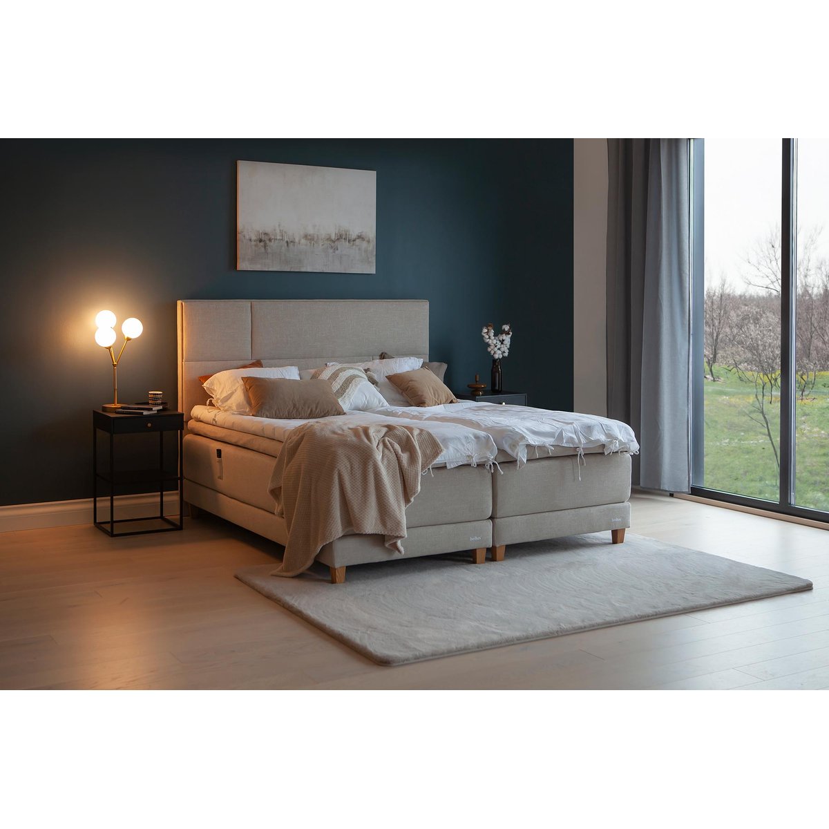 Dream Best moottorijenkkisänky 180x210 beige, petauspatjalla ja päädyllä