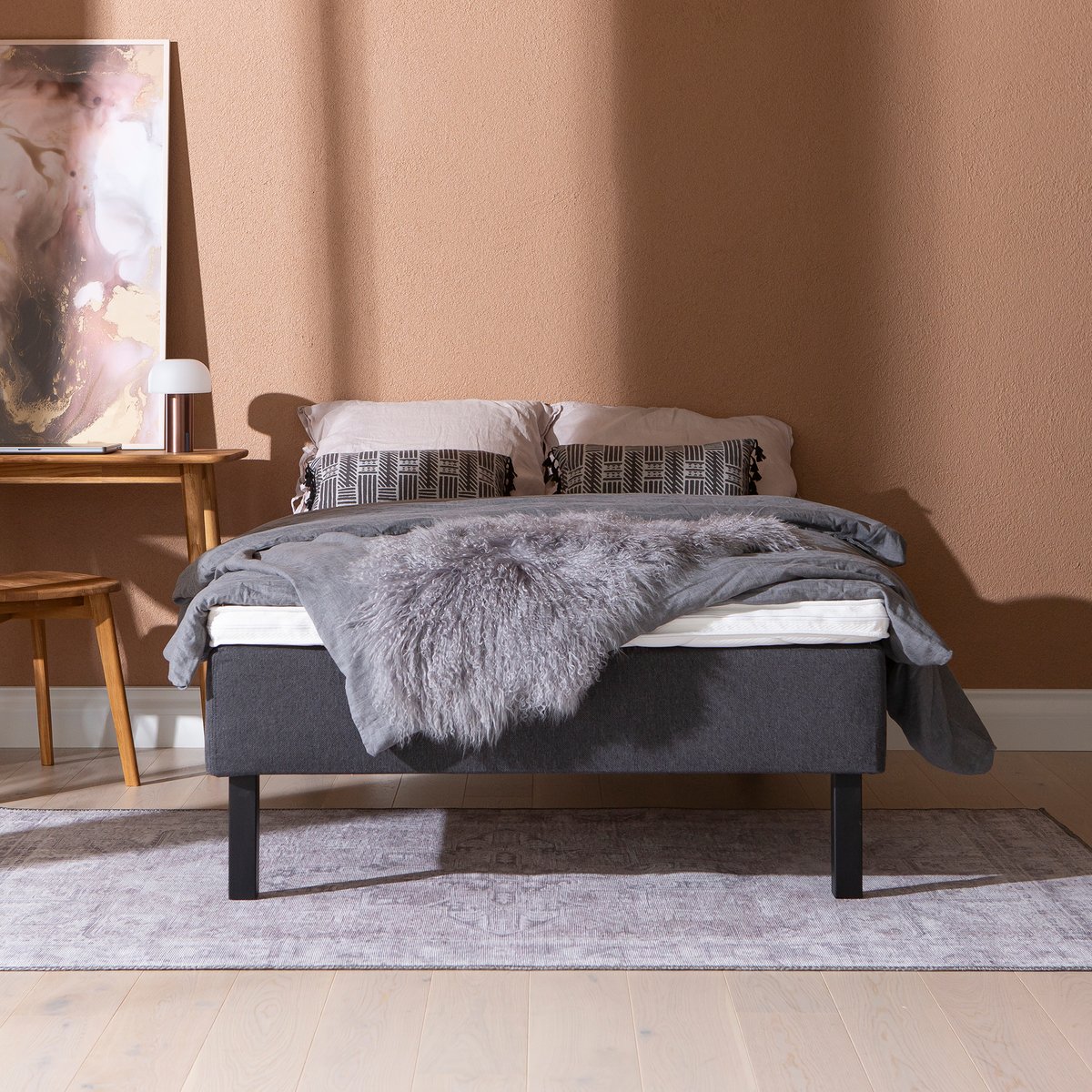Uni runkopatja 120x200cm bonnel, inari 96 antrasiitti